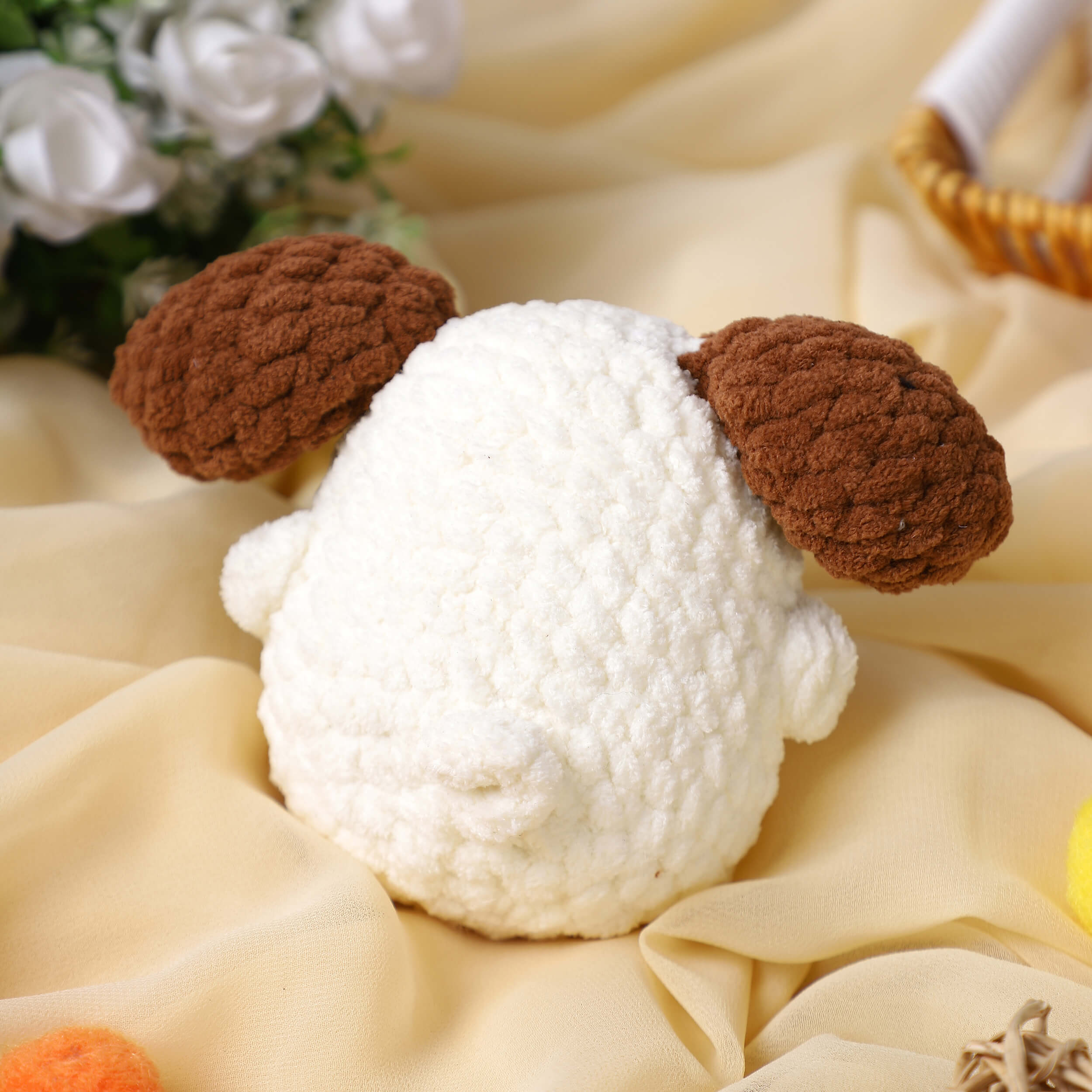 Handmade Amigurumi Plush Puppy Toy - Off White