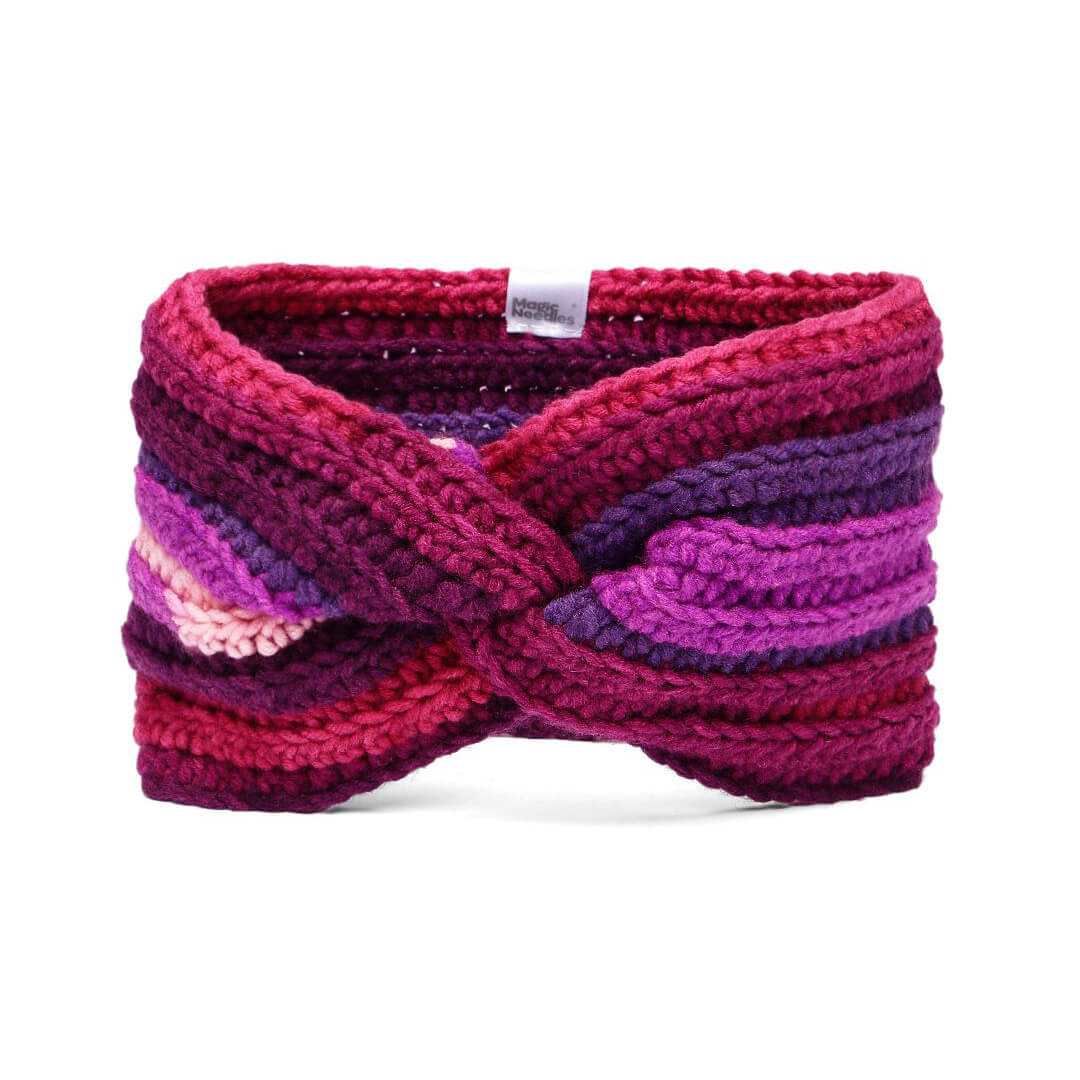 Handmade Crochet Crossover Headband - Multicolor - 10774