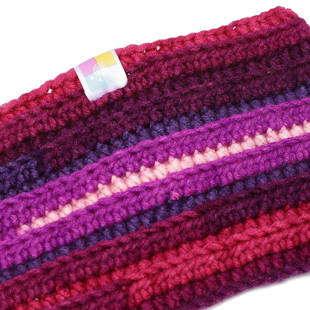 Handmade Crochet Crossover Headband - Multicolor - 10774