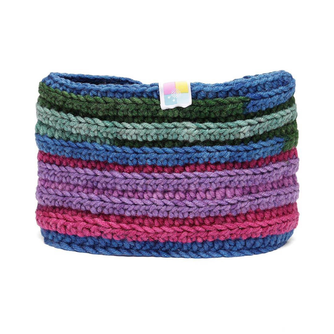 Handmade Crochet Crossover Headband - Multicolor - 10775