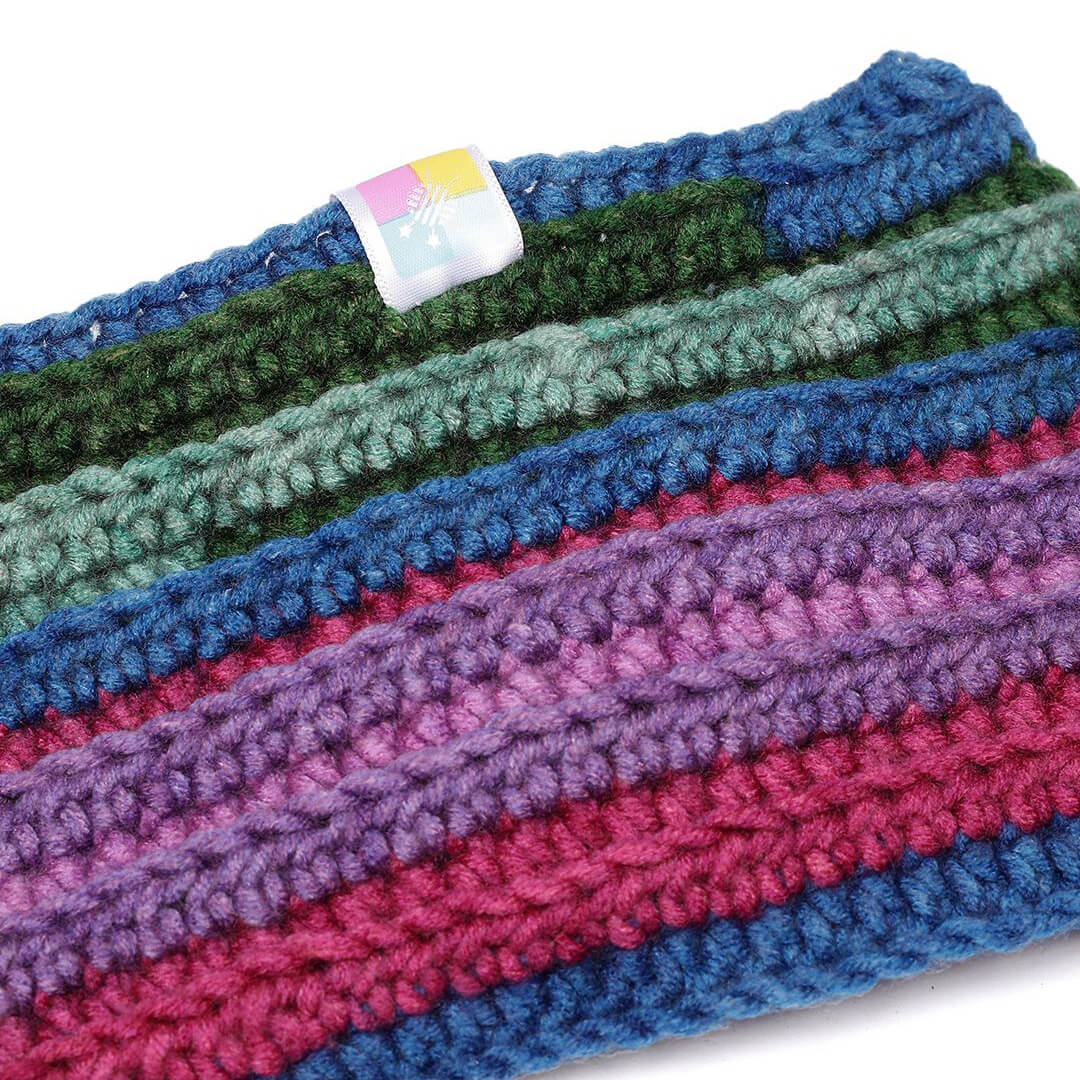 Handmade Crochet Crossover Headband - Multicolor - 10775