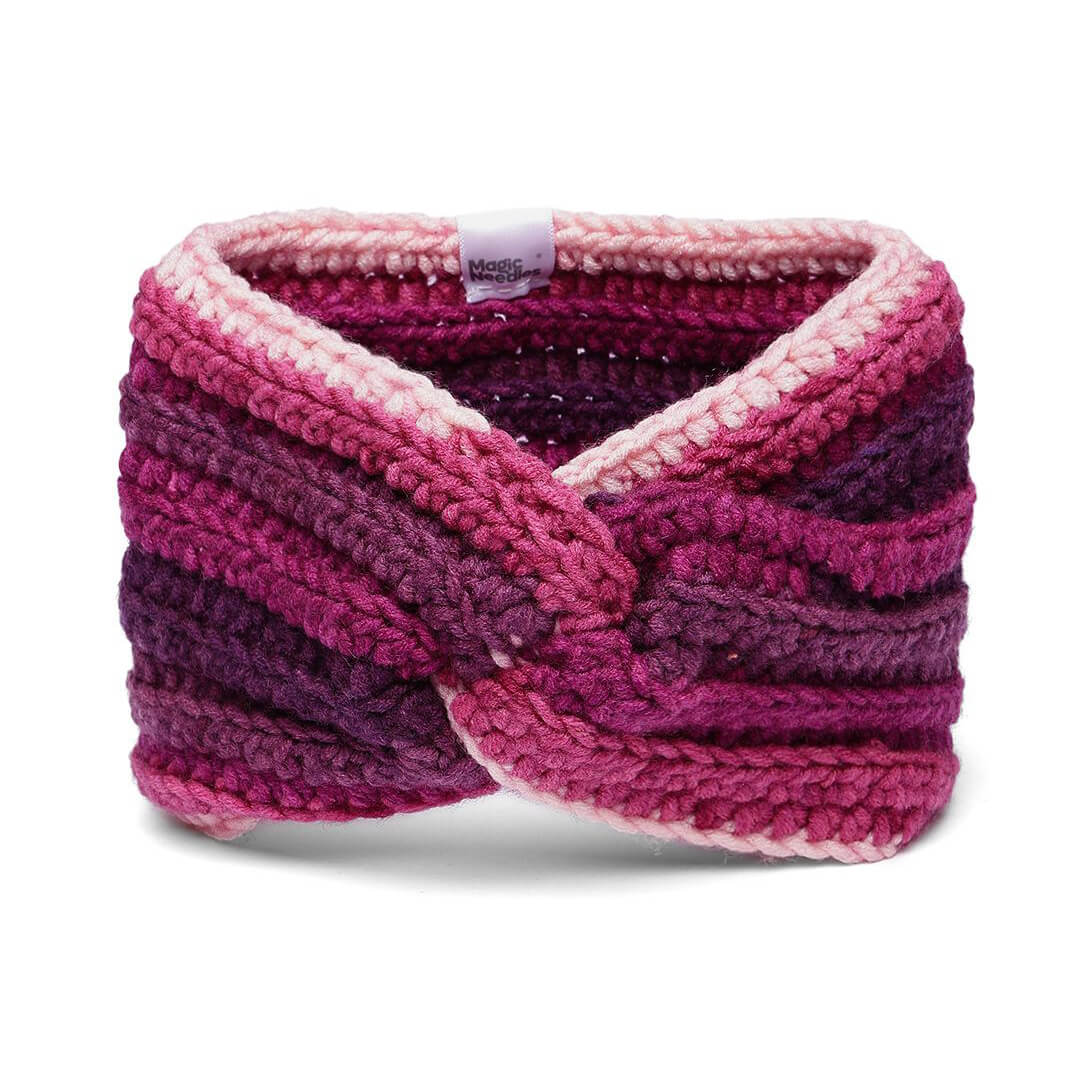 Handmade Crochet Crossover Headband - Multicolor - 10776