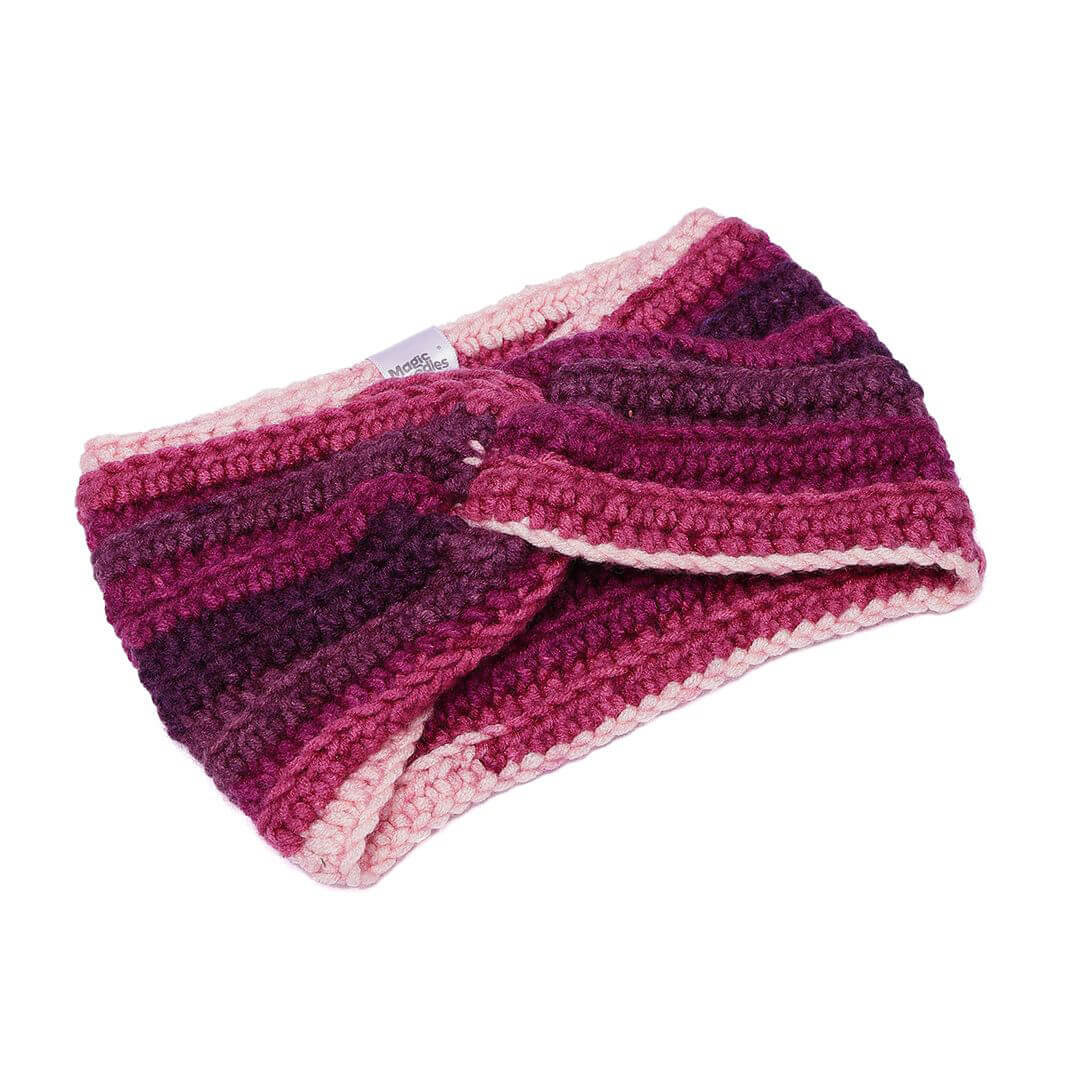 Handmade Crochet Crossover Headband - Multicolor - 10776