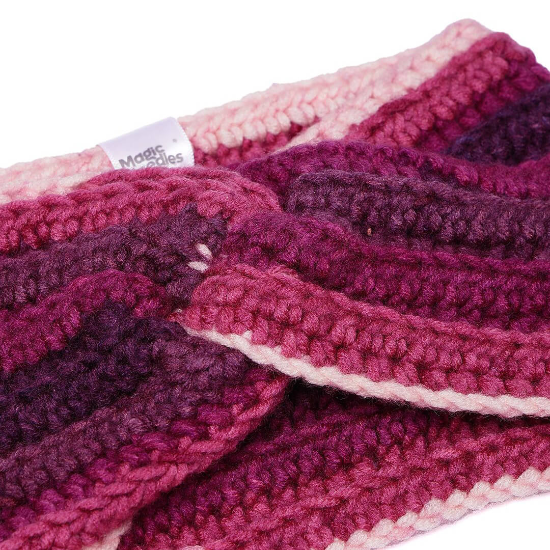 Handmade Crochet Crossover Headband - Multicolor - 10776