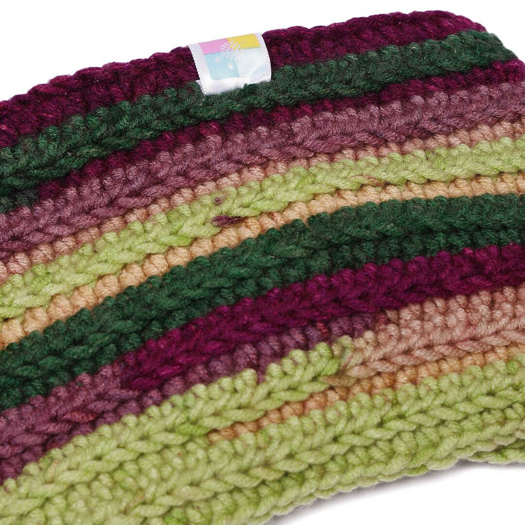 Handmade Crochet Crossover Headband - Multicolor - 10777