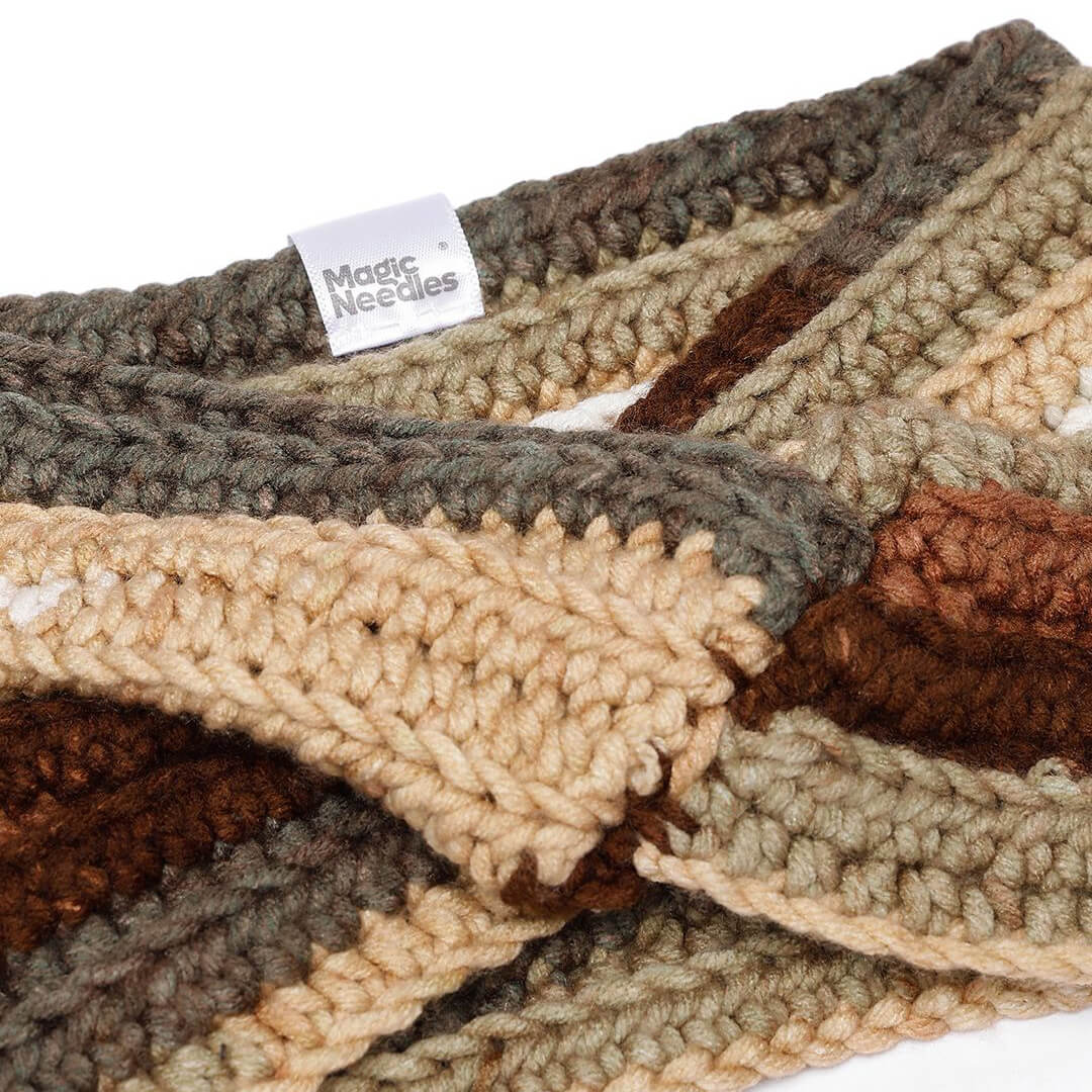 Handmade Crochet Crossover Headband - Multicolor - 10778