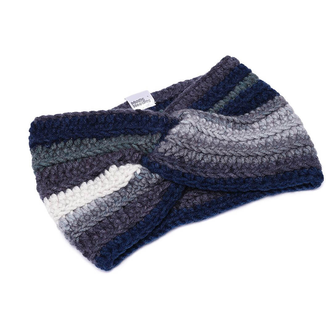 Handmade Crochet Crossover Headband - Multicolor - 10779