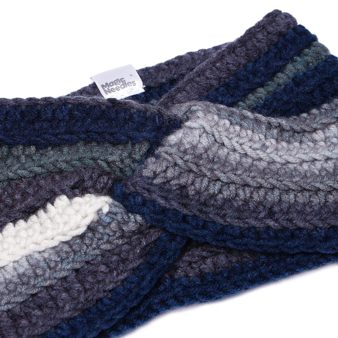 Handmade Crochet Crossover Headband - Multicolor - 10779