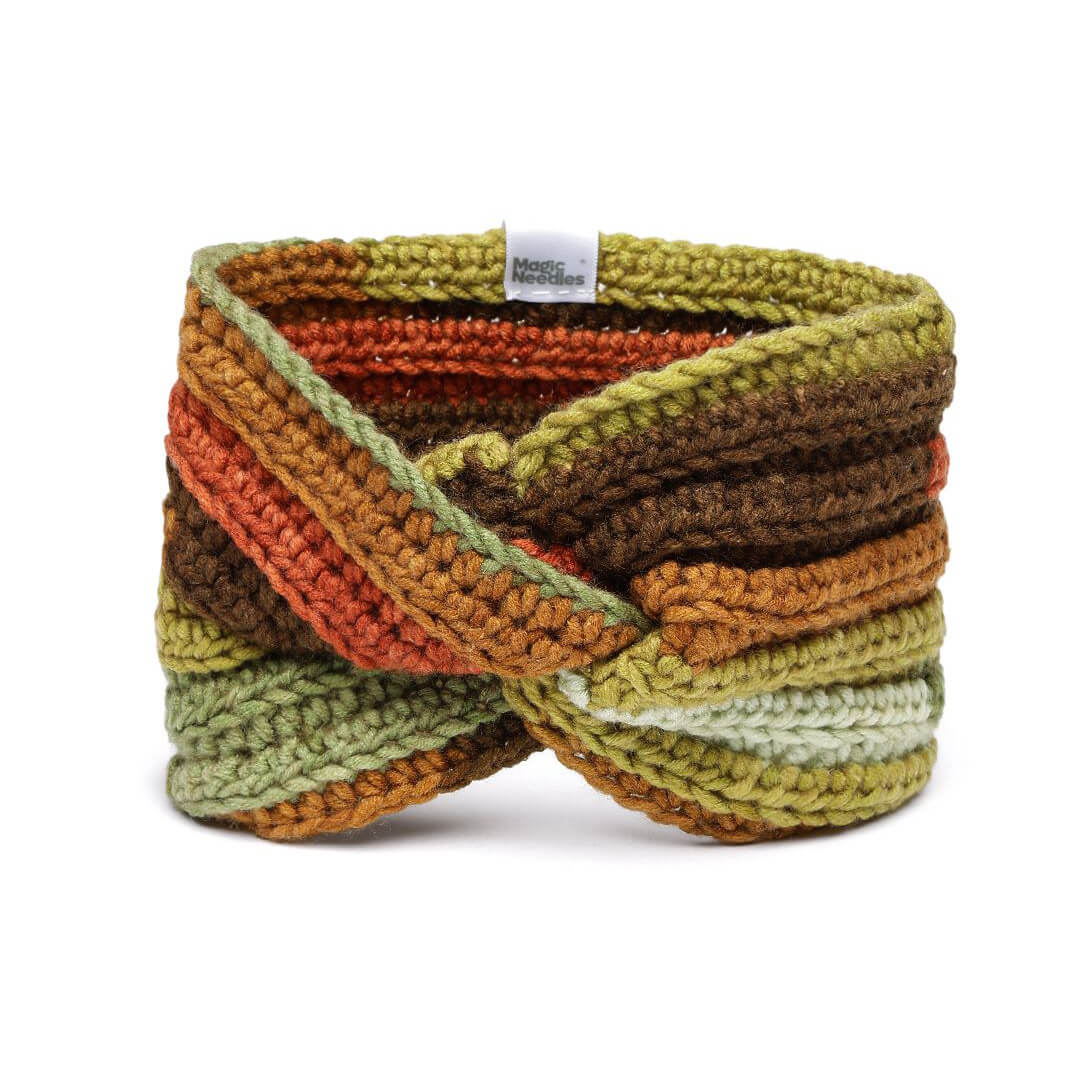 Handmade Crochet Crossover Headband - Multicolor - 10780