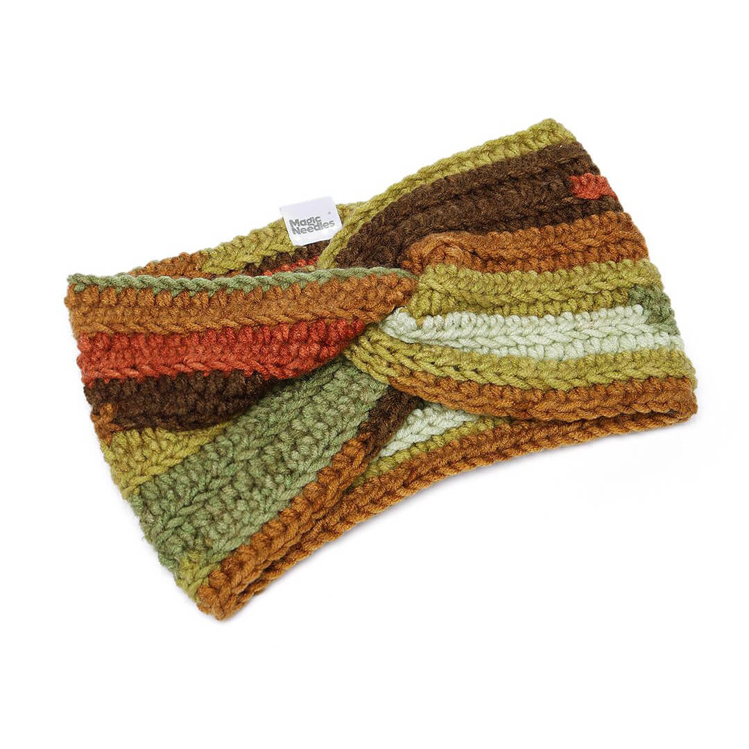 Handmade Crochet Crossover Headband - Multicolor - 10780