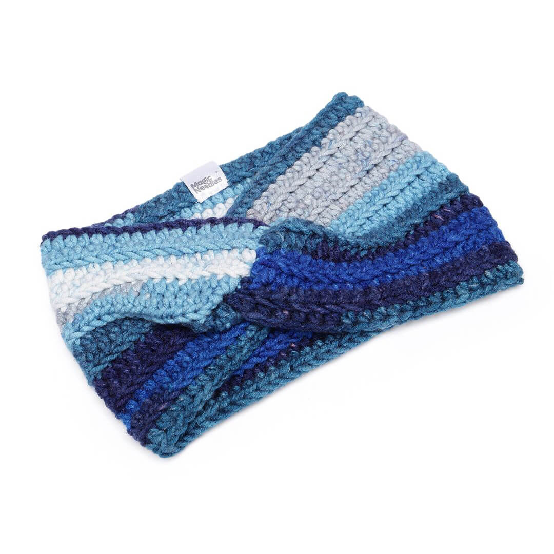 Handmade Crochet Crossover Headband - Multicolor - 10781