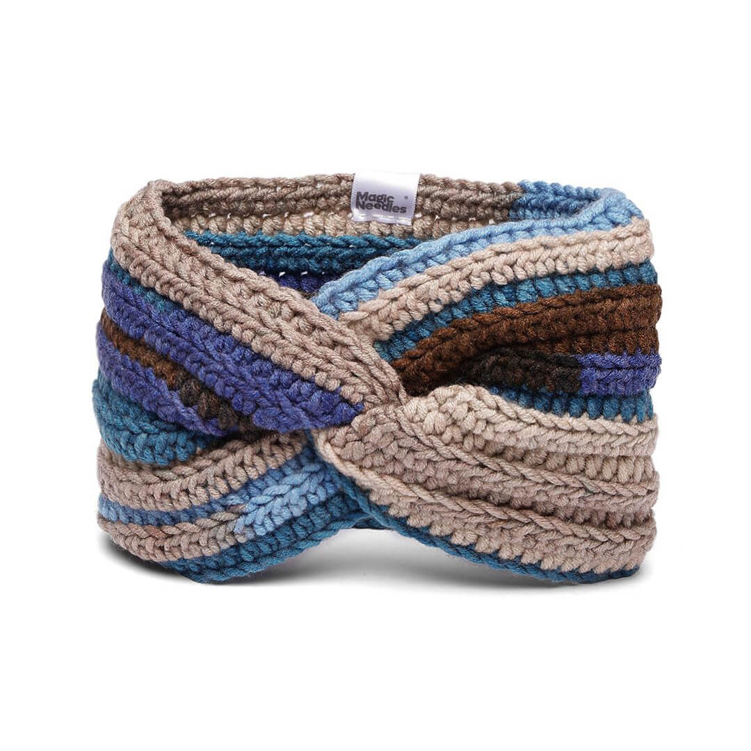 Handmade Crochet Crossover Headband - Multicolor - 10782