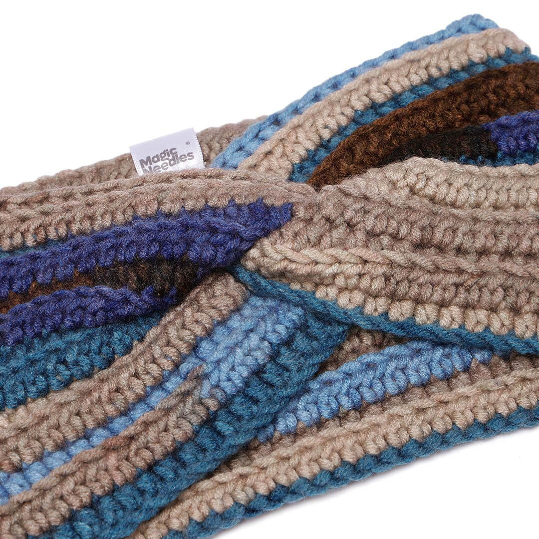 Handmade Crochet Crossover Headband - Multicolor - 10782