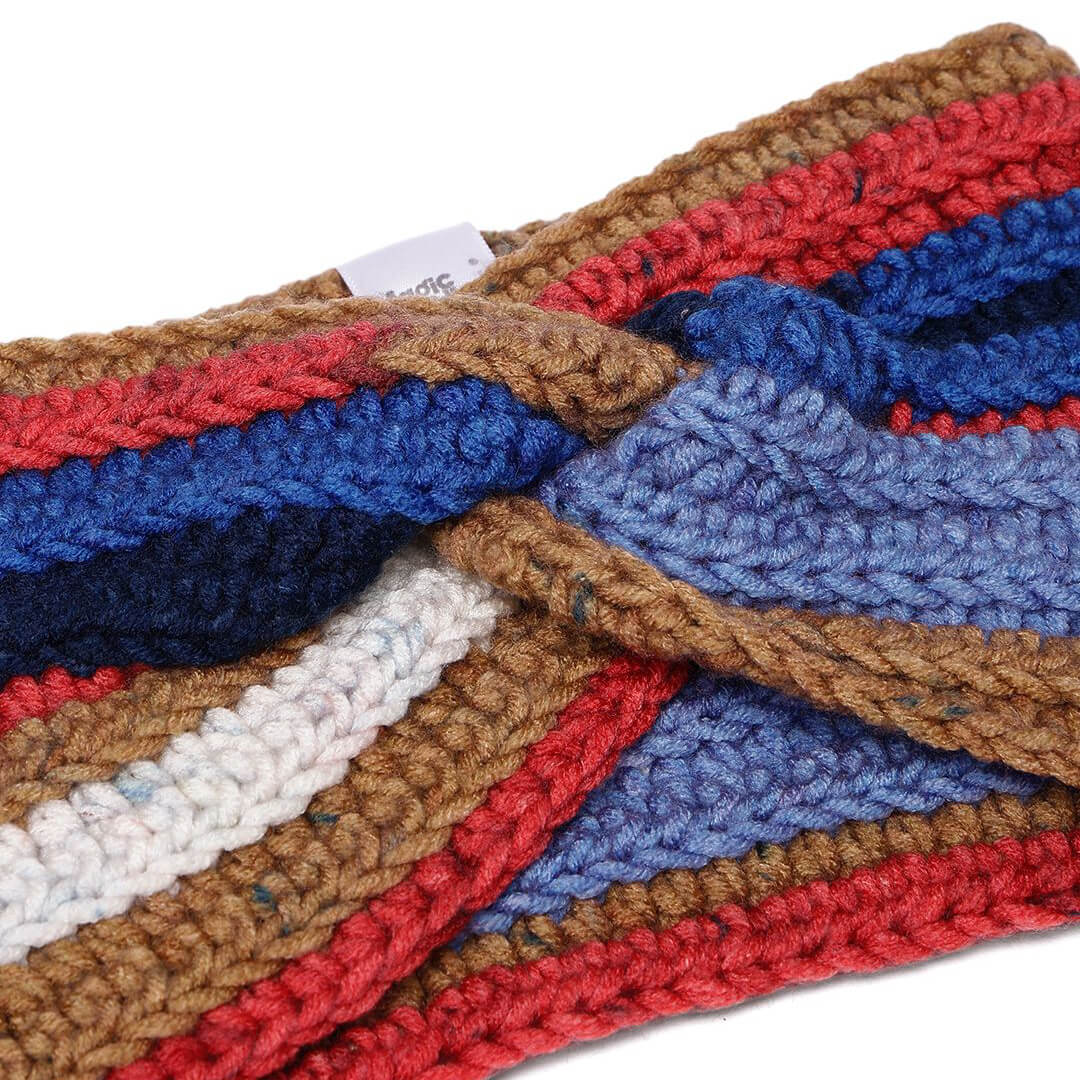 Handmade Crochet Crossover Headband - Multicolor - 10783
