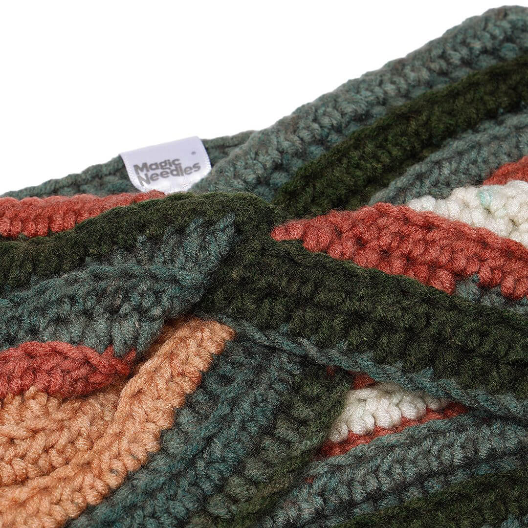 Handmade Crochet Crossover Headband - Multicolor - 10784