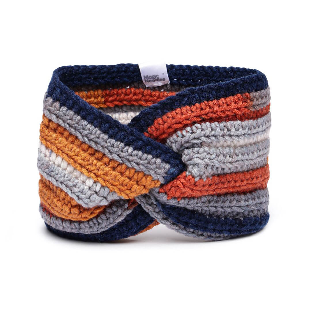 Handmade Crochet Crossover Headband - Multicolor - 10785