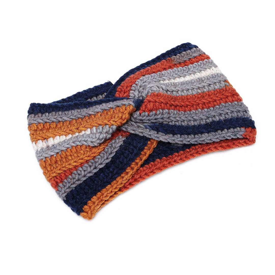 Handmade Crochet Crossover Headband - Multicolor - 10785