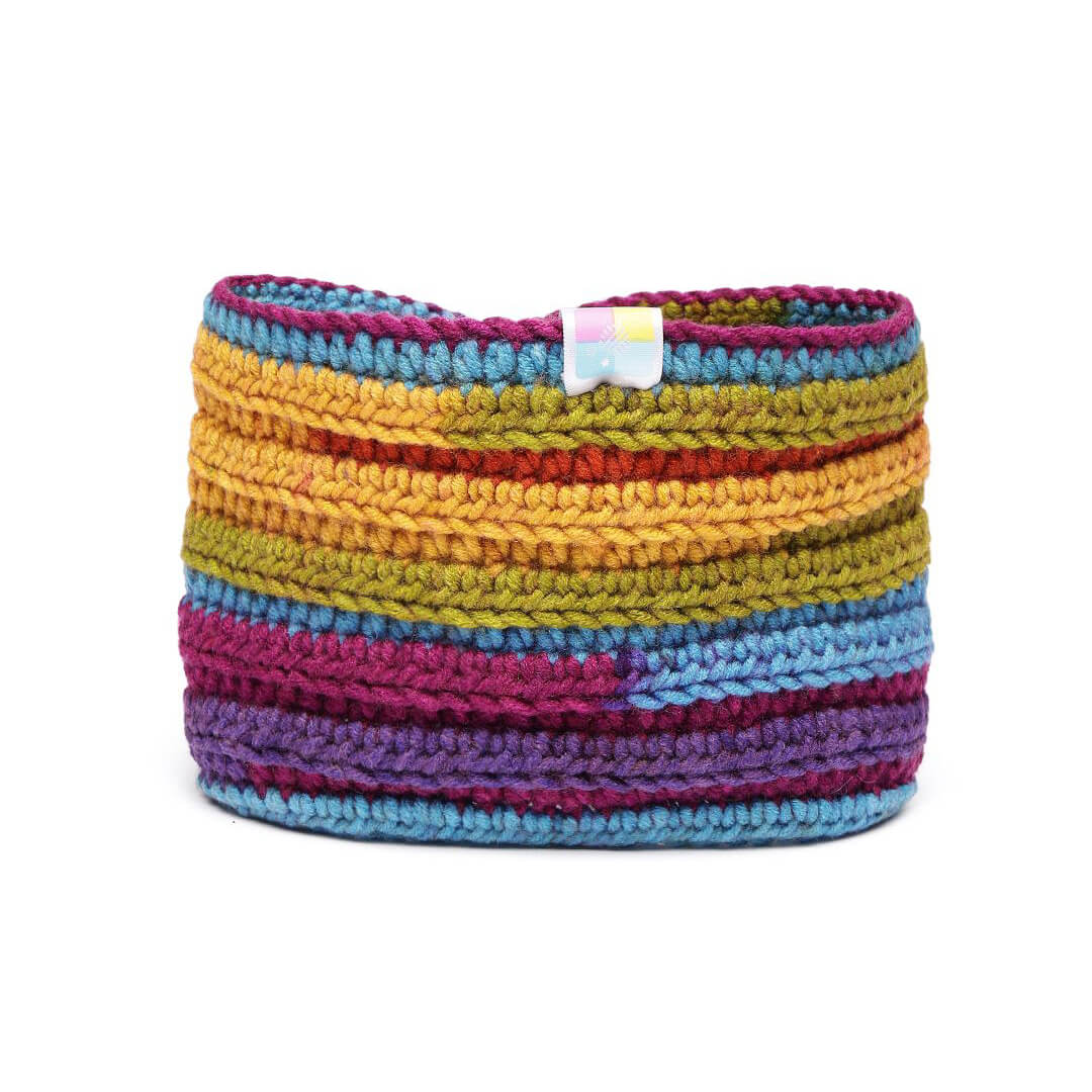 Handmade Crochet Crossover Headband - Multicolor - 10786