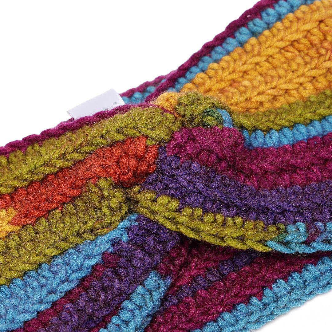Handmade Crochet Crossover Headband - Multicolor - 10786