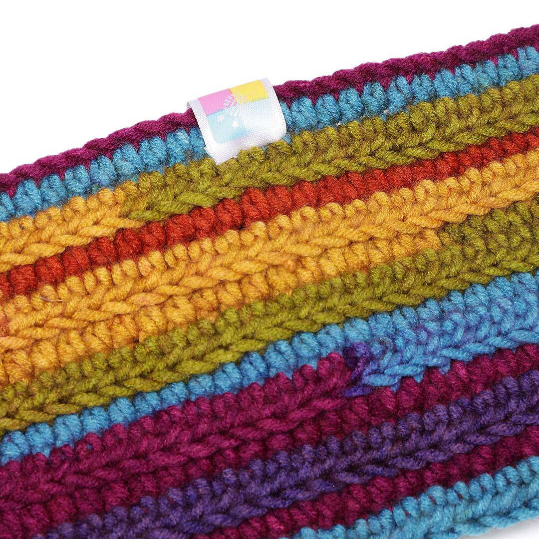 Handmade Crochet Crossover Headband - Multicolor - 10786