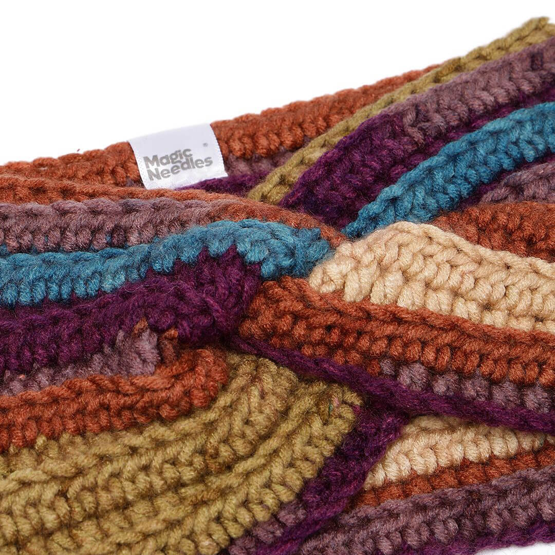 Handmade Crochet Crossover Headband - Multicolor - 10787
