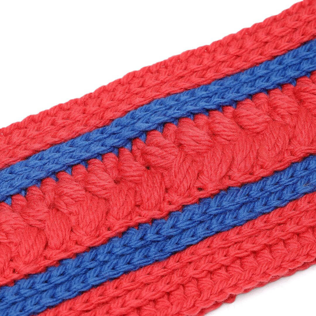Handmade Crochet Self Design Headband - Red - 10788