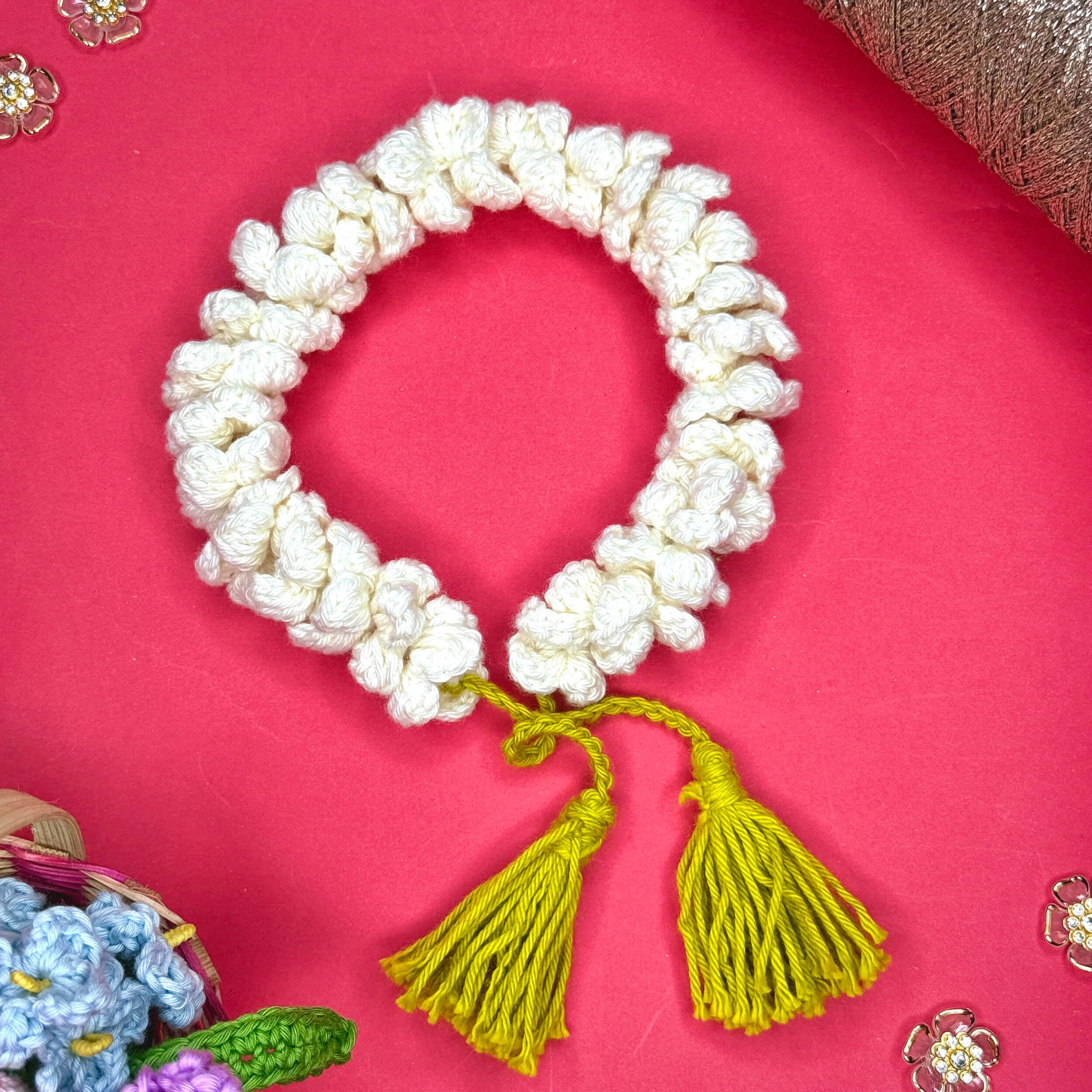 Handmade Crochet Jasmine Gajra