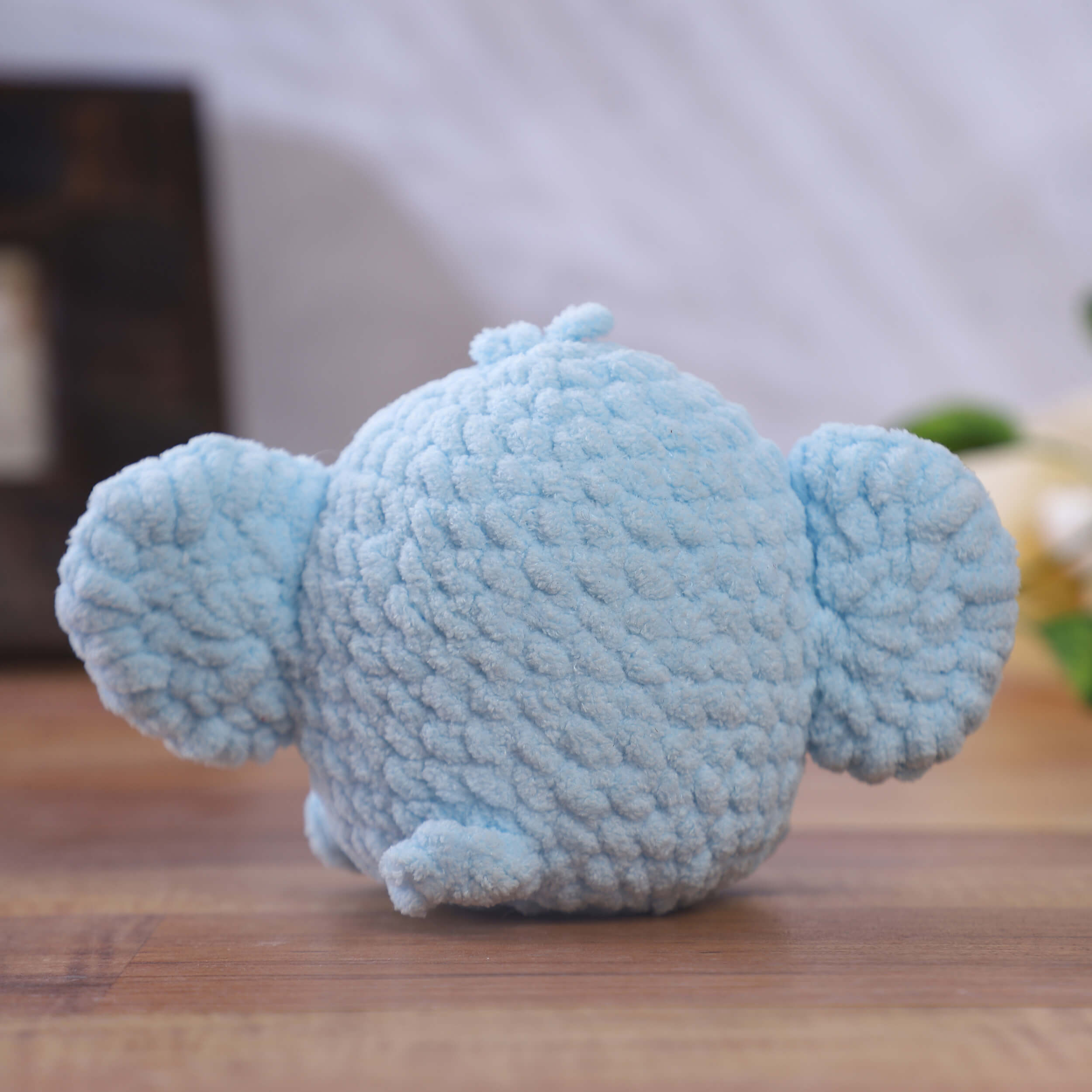 Handmade Amigurumi Plush Baby Elephant Toy - Baby Blue