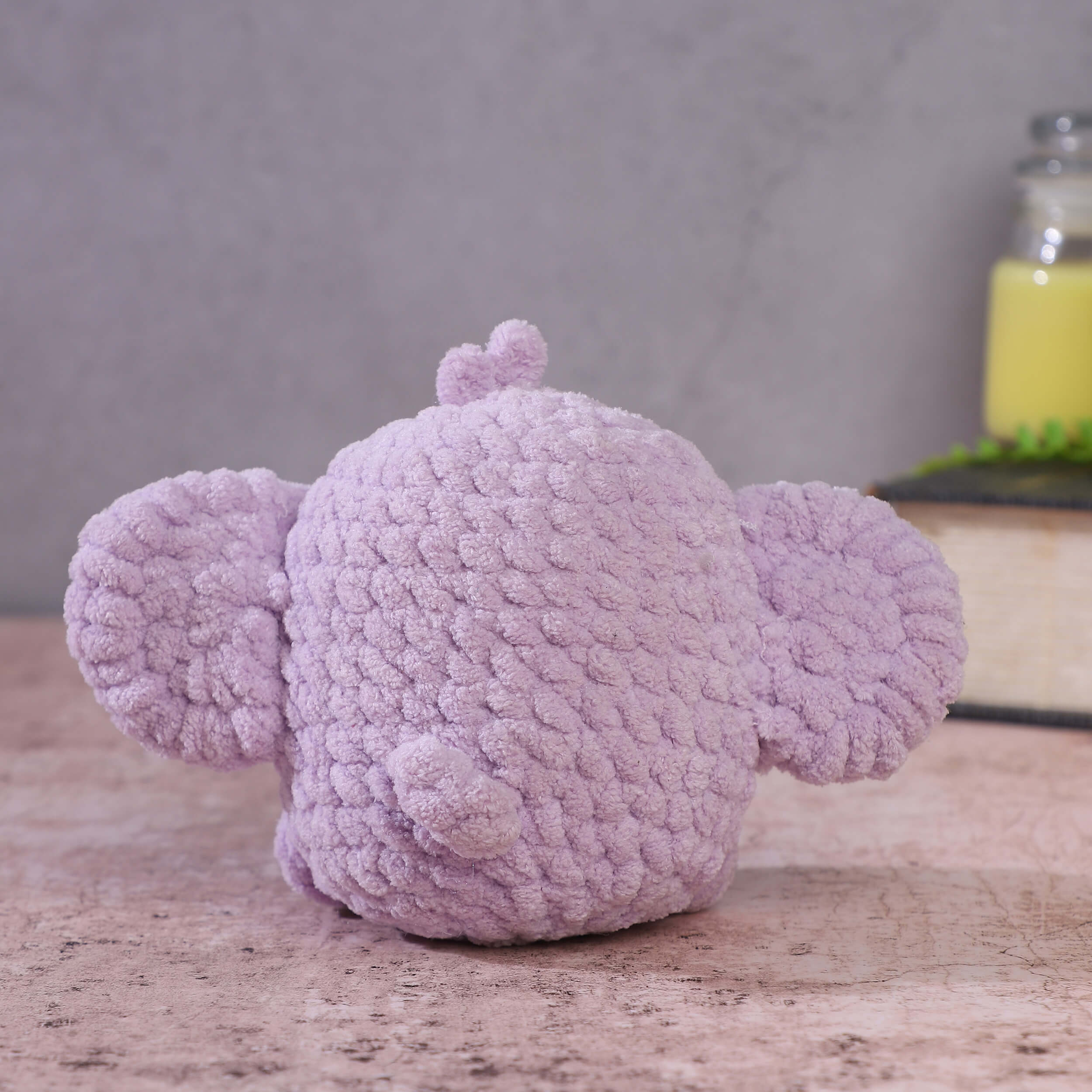 Handmade Amigurumi Plush Baby Elephant Toy - Lavender