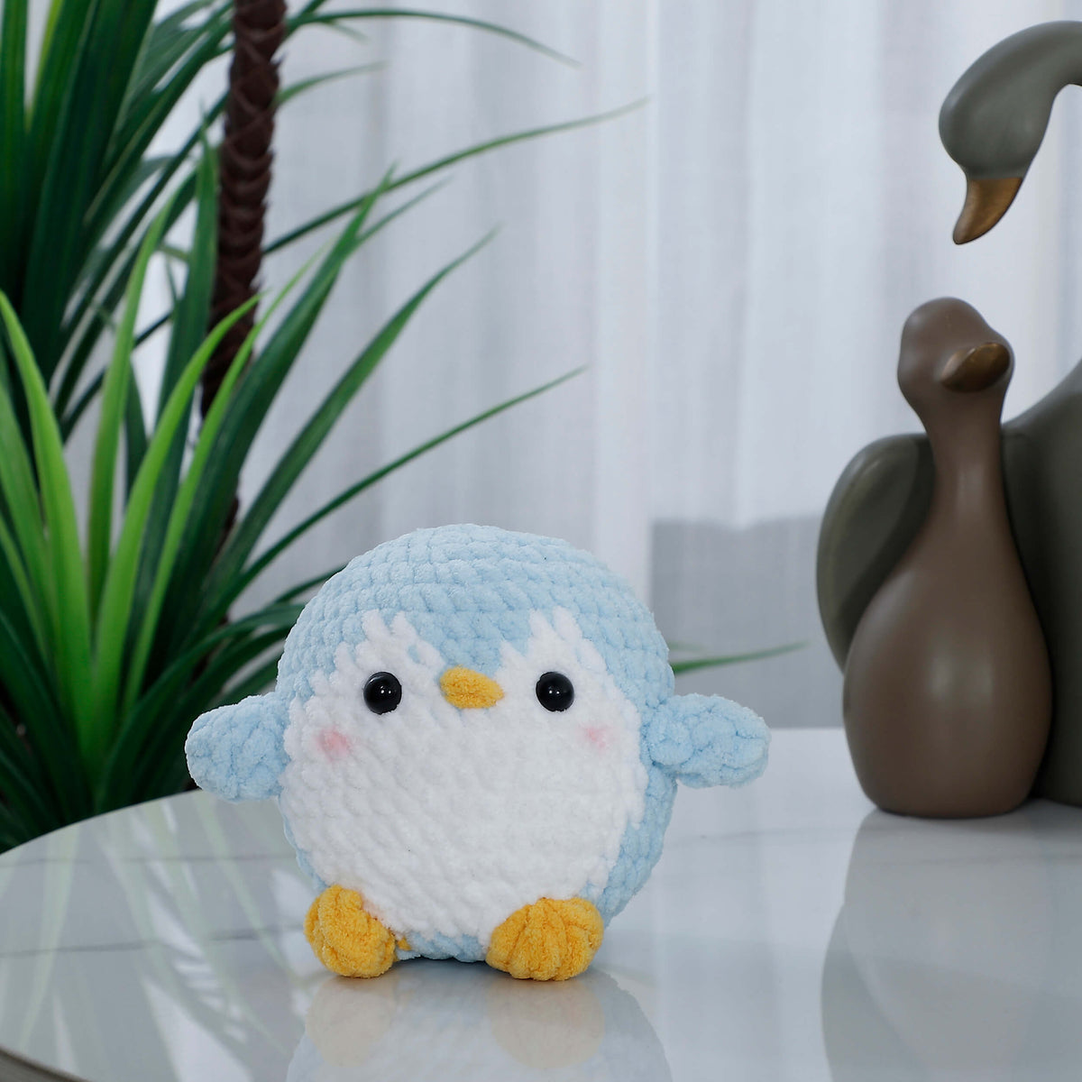 Handmade Amigurumi Penguin Plush Toy - Blue