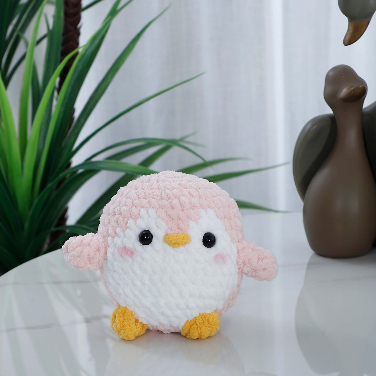 Handmade Amigurumi Penguin Plush Toy - Pink