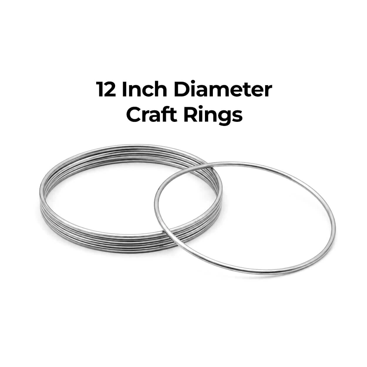 12-inch Round Stainless Steel Craft Ring - Pack of 5