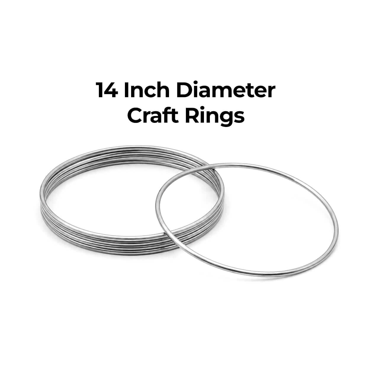 14-inch Round Stainless Steel Craft Ring - Pack of 5