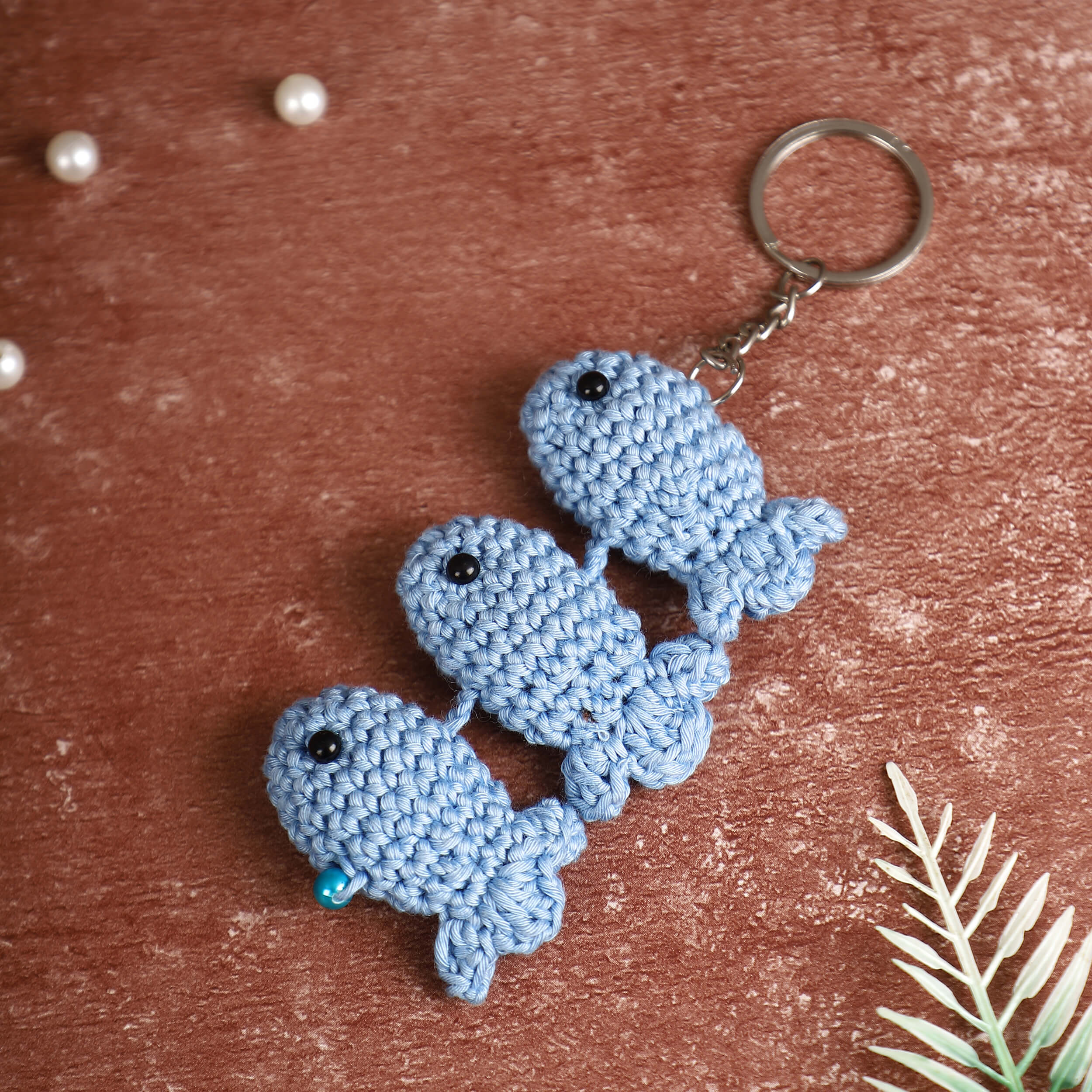 Handmade Amigurumi 3 Fish Keychain