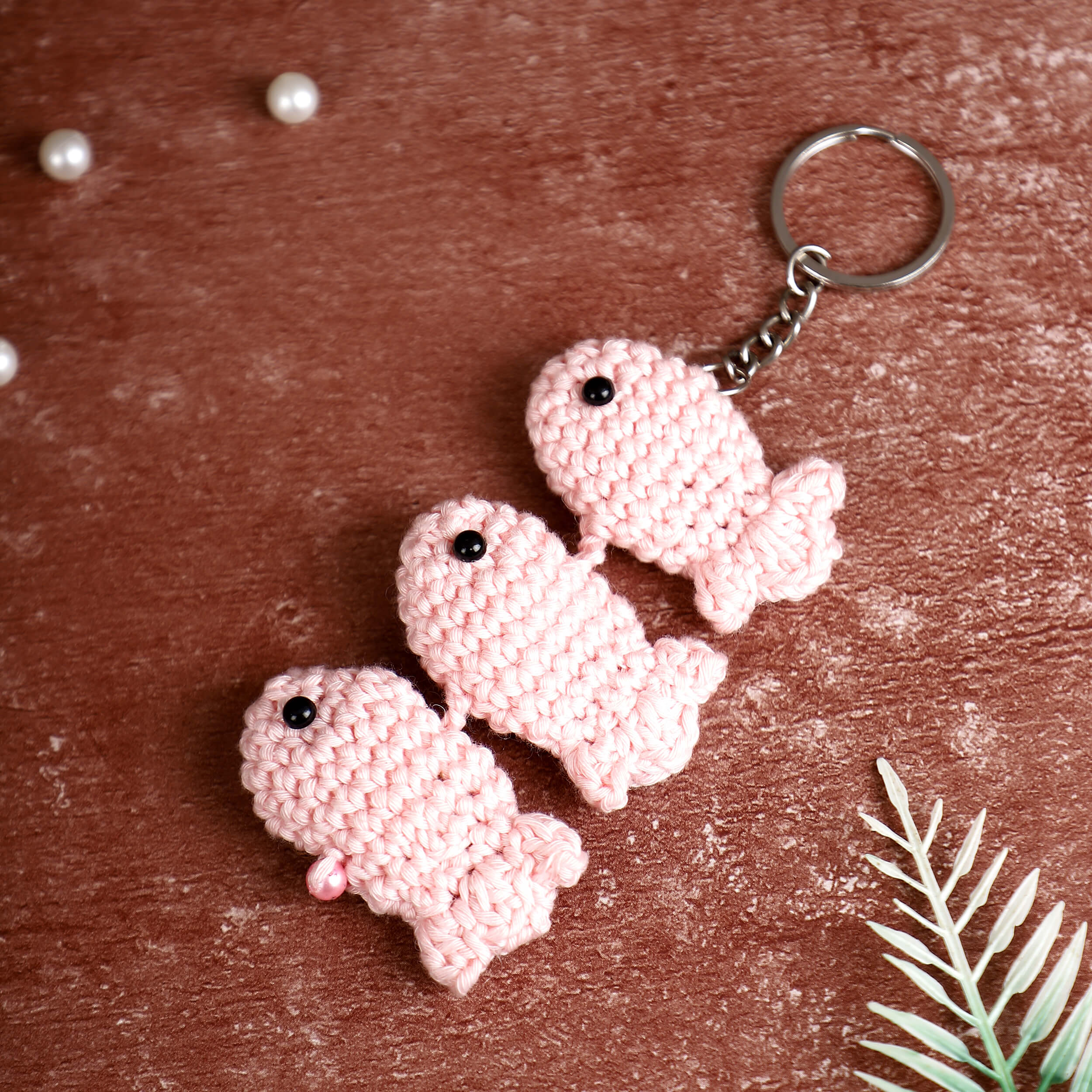 Handmade Amigurumi 3 Fish Keychain