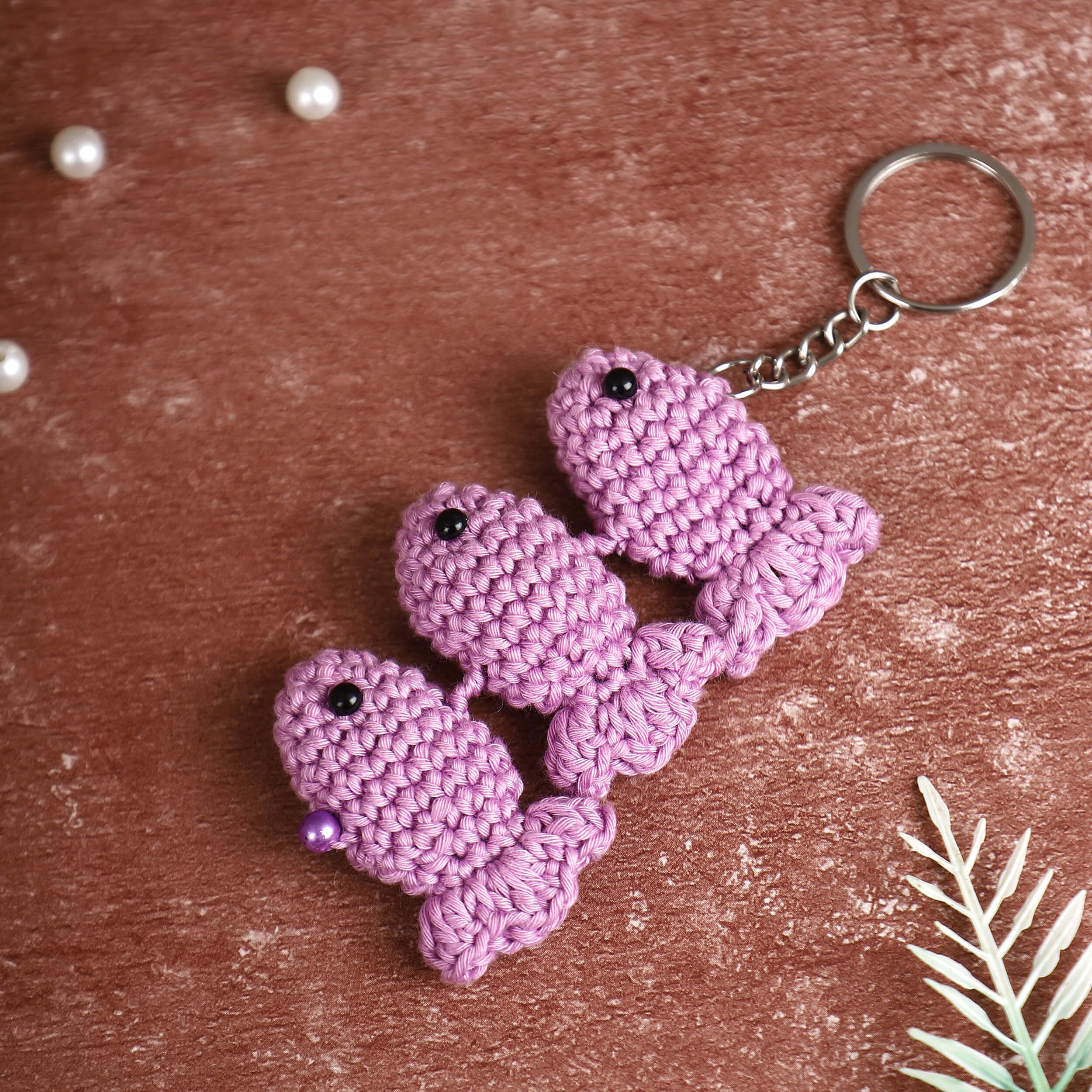 Handmade Amigurumi 3 Fish Keychain