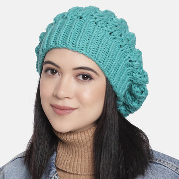 Sea Green Self-Design Beanie - 267