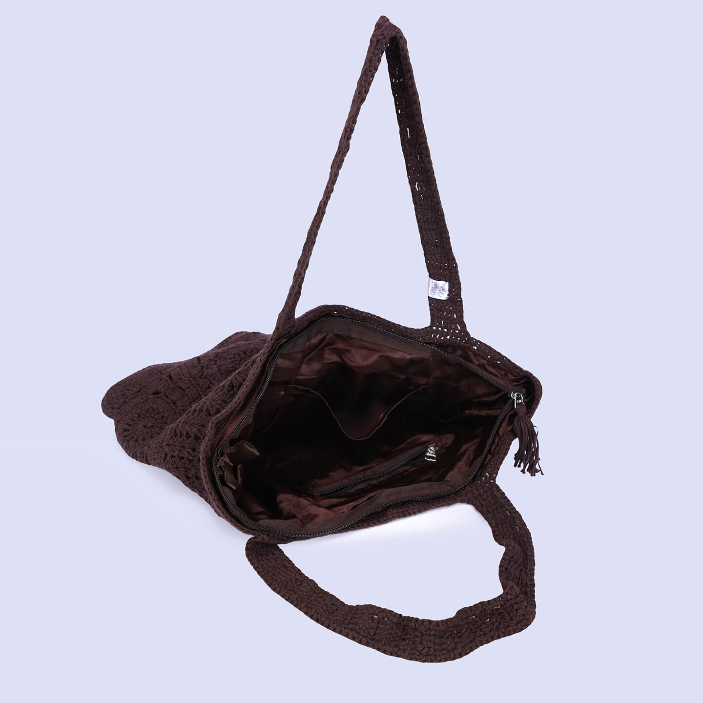 Handmade Crochet Market Bag - Brown 2690