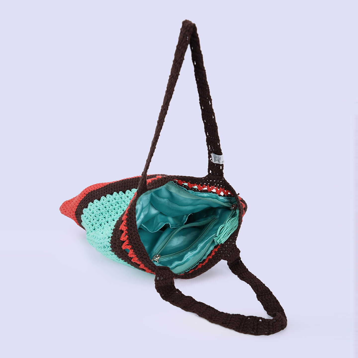 Handmade Crochet Market Bag - Multi-Color 2801