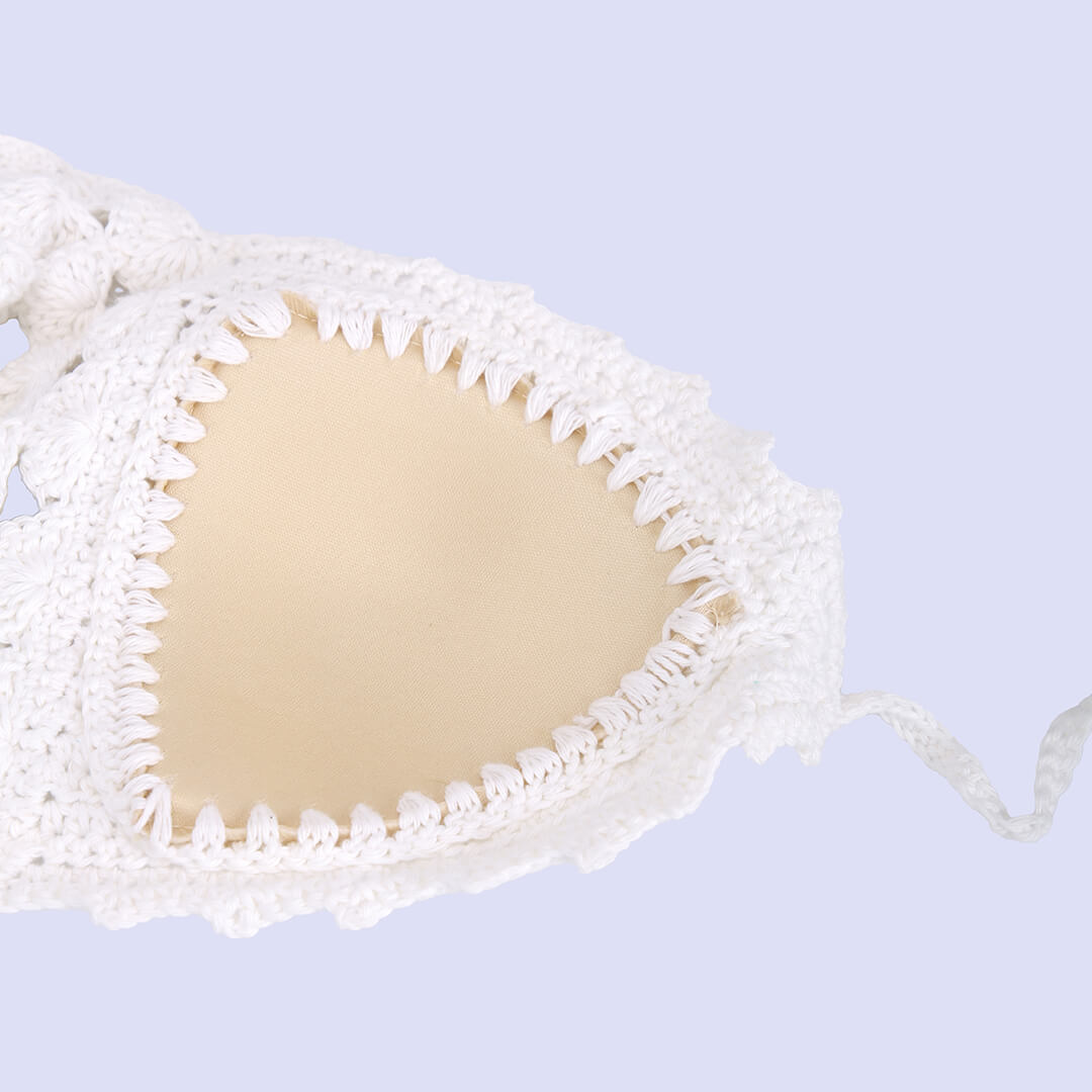 Cotton Halter Neck Bralette Crop Top - White 2950