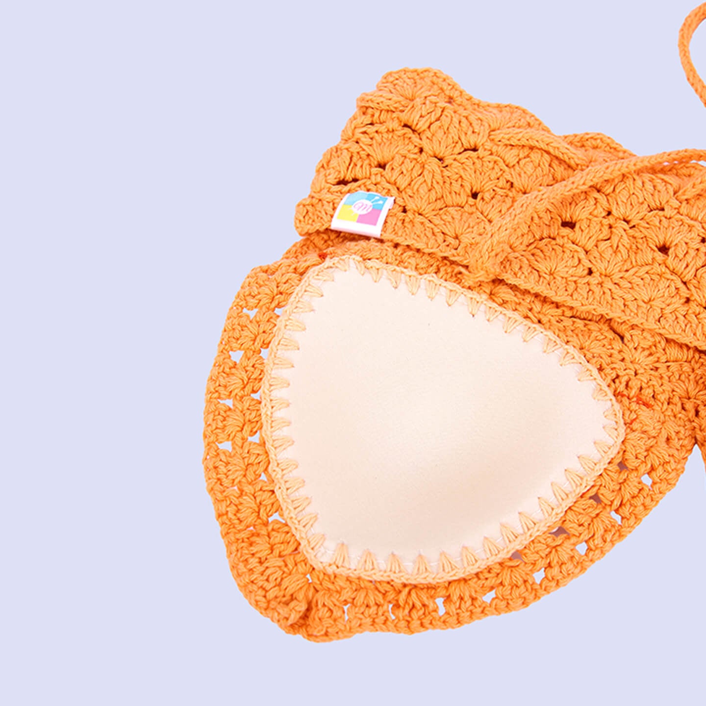 Cotton Halter Neck Bralette Crop Top - Orange 2952