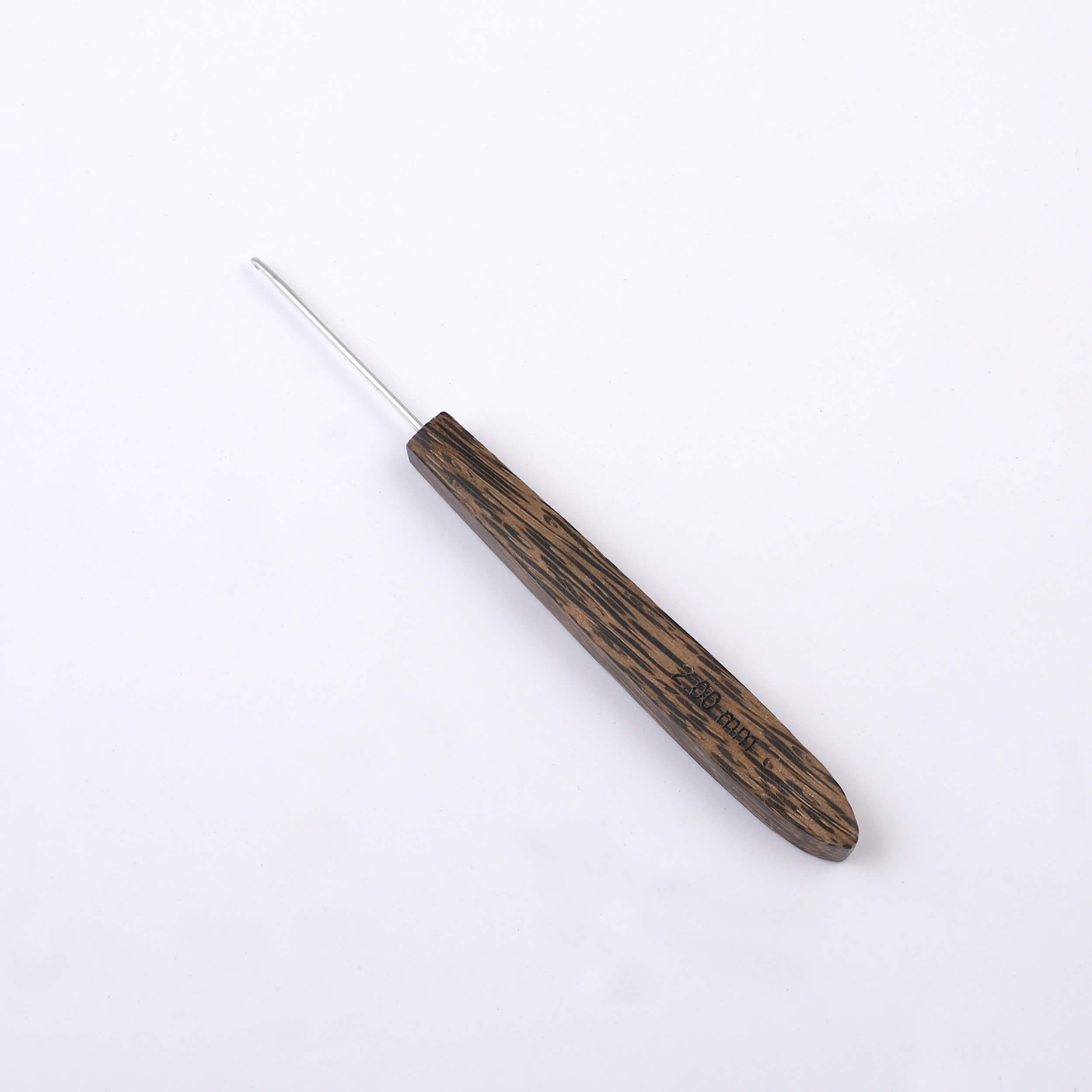 Aluminium Crochet Hook with Palm Wood Handle by Hobby Store - 2 mm