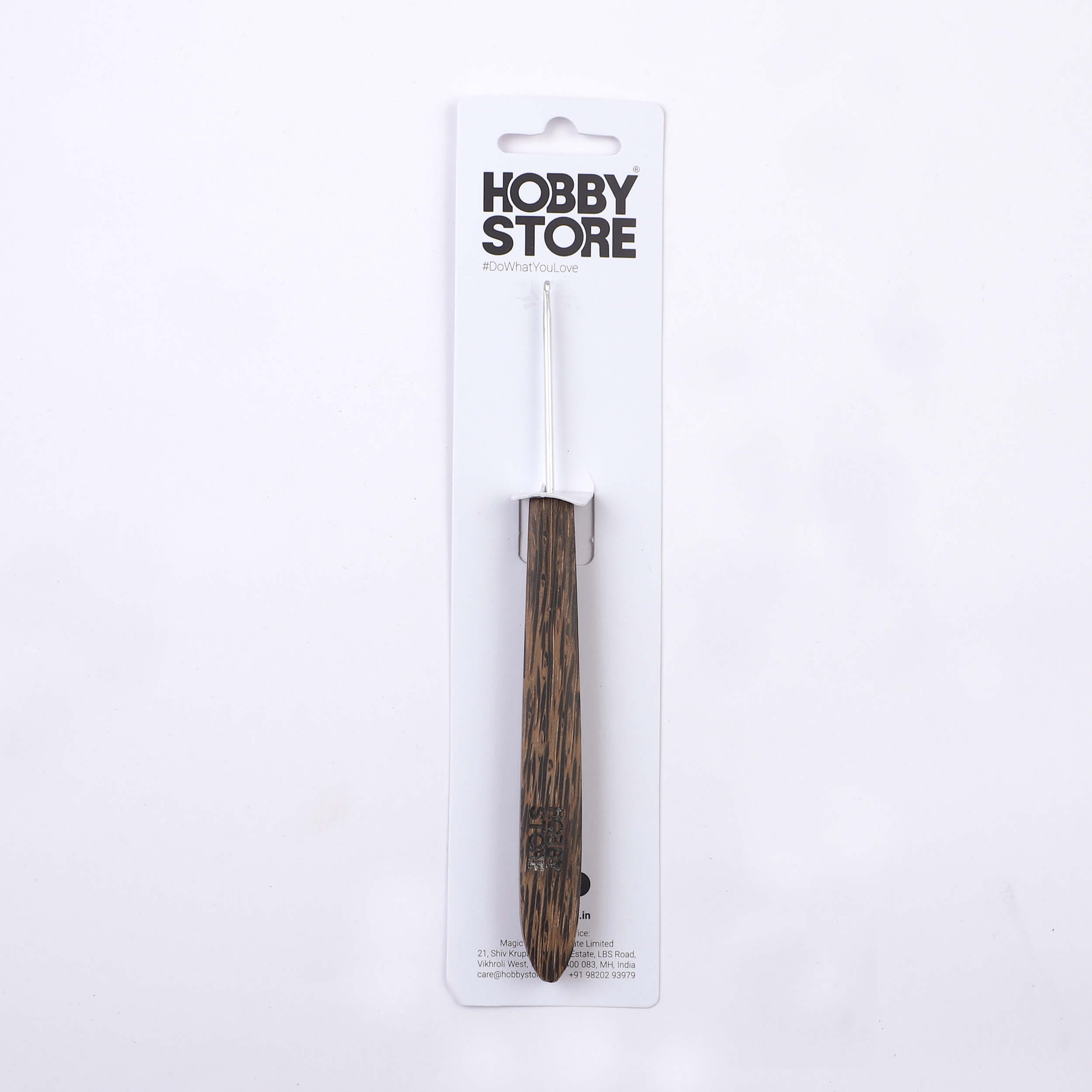 Aluminium Crochet Hook with Palm Wood Handle by Hobby Store - 2 mm