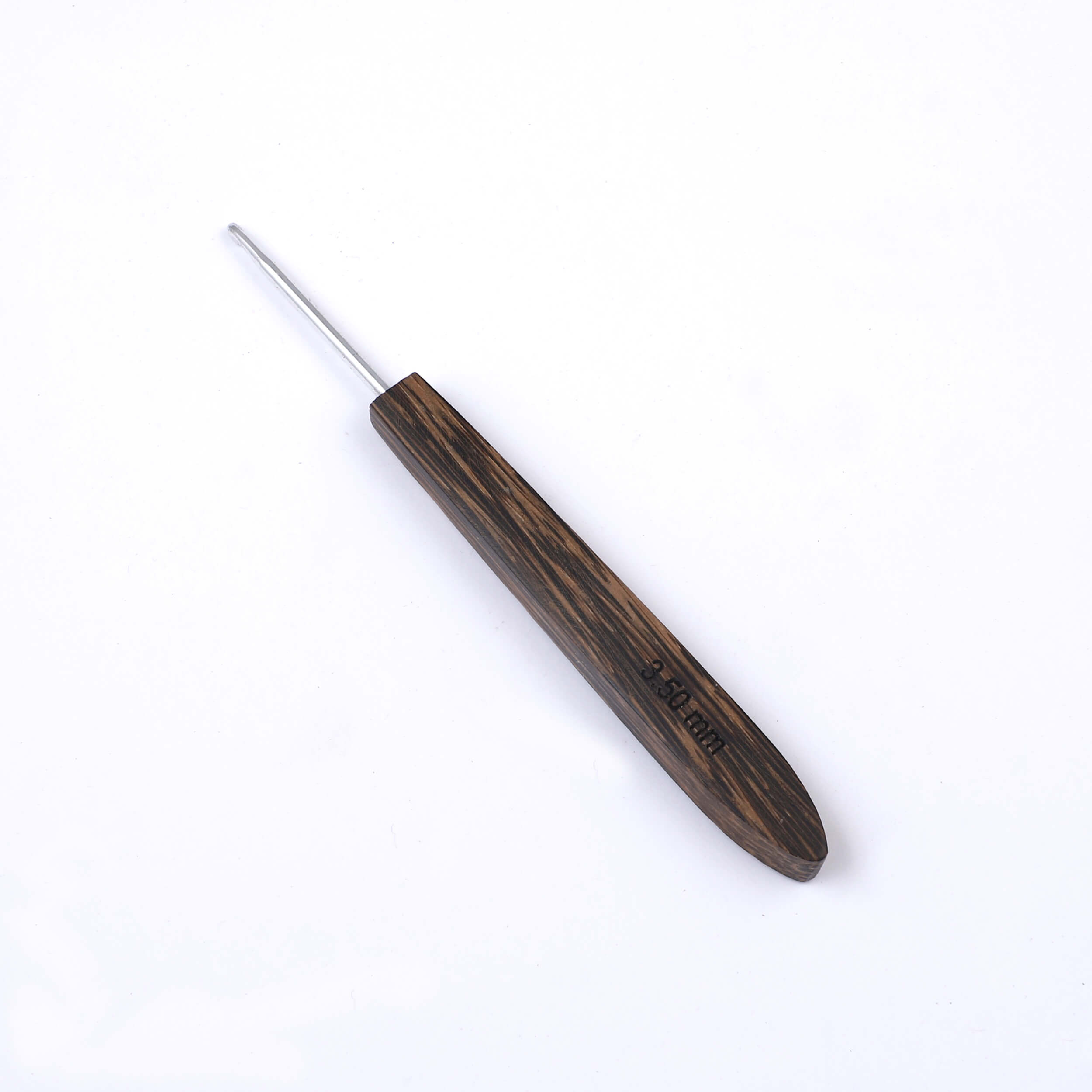 Aluminium Crochet Hook with Palm Wood Handle by Hobby Store - 3.5 mm