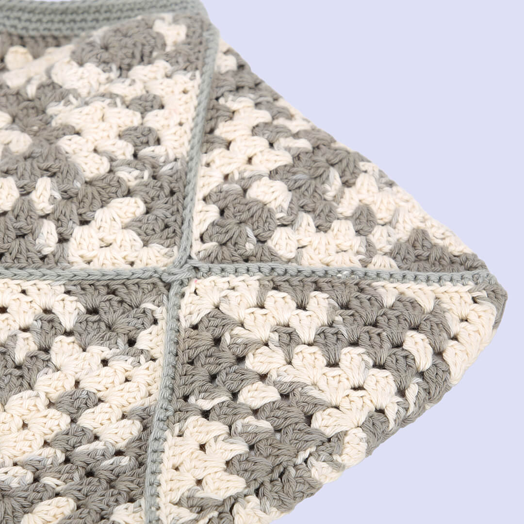 Handmade Crochet Bag - Beige & Brown 3041