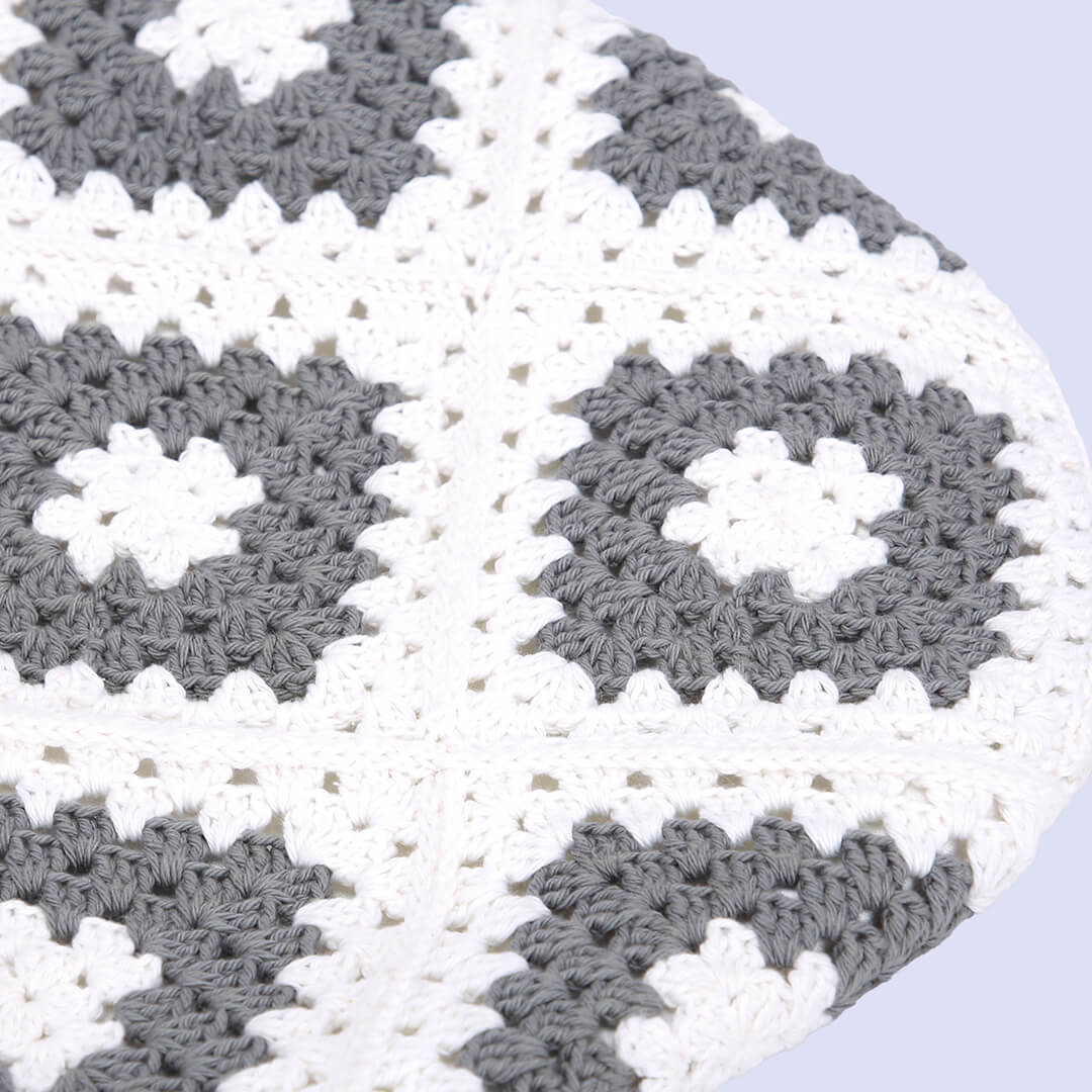 Handmade Crochet Bag - Grey & White 3045