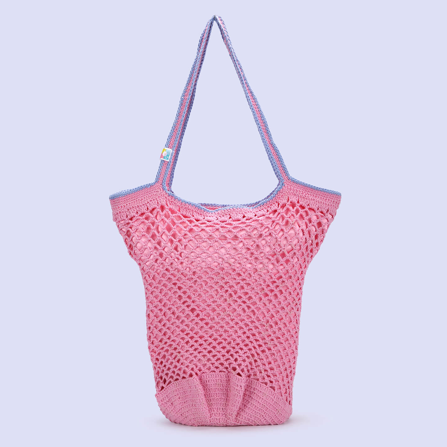 Handmade Crochet Market Bag - Pink 3056
