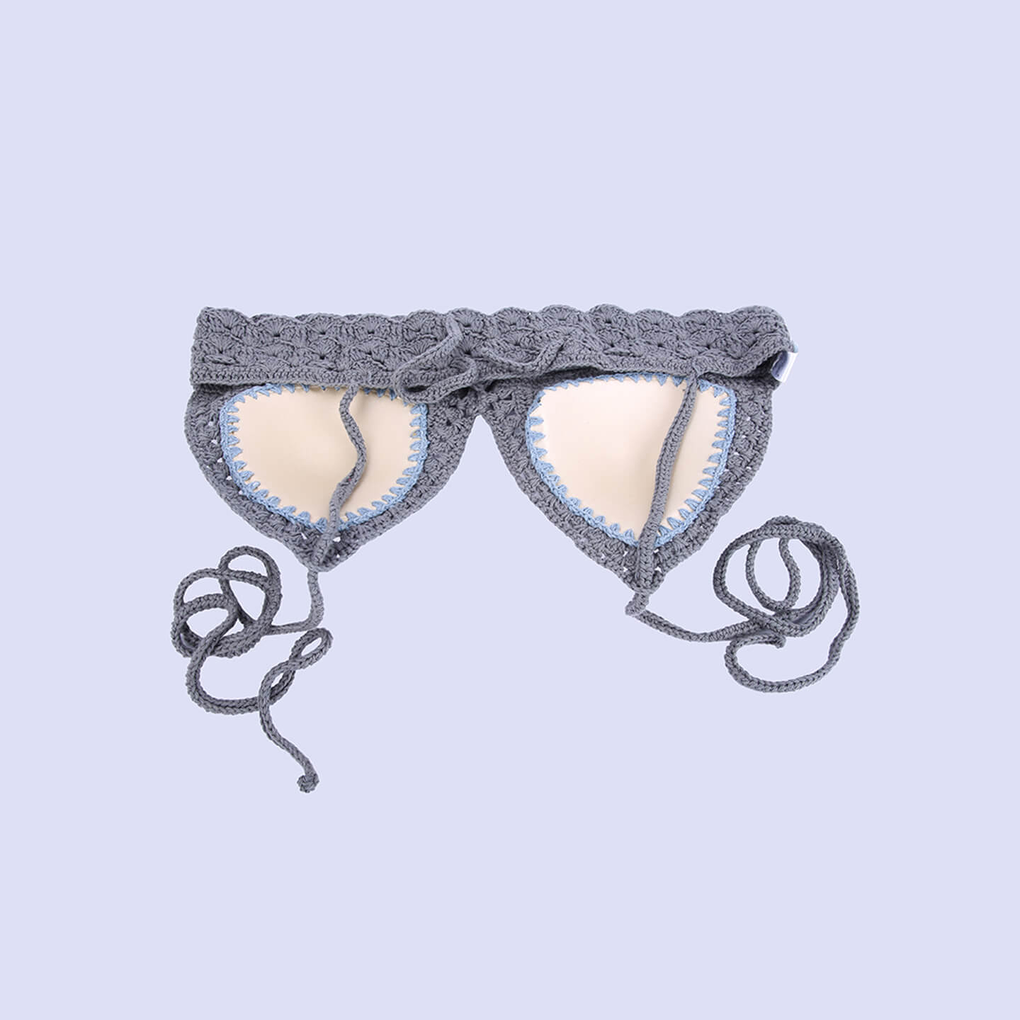 Cotton Bralette Tie Back Top - Grey 3109