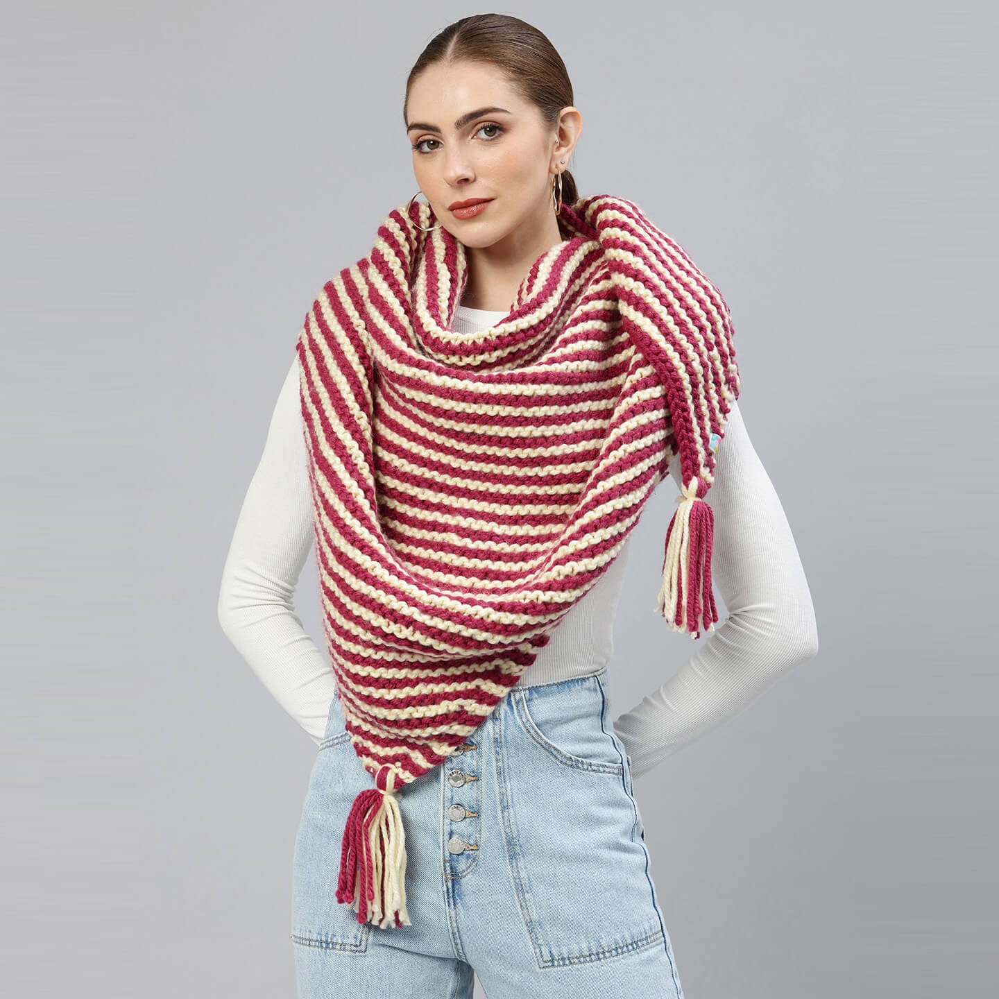 Thick Knitted Shawl Scarf - 3282