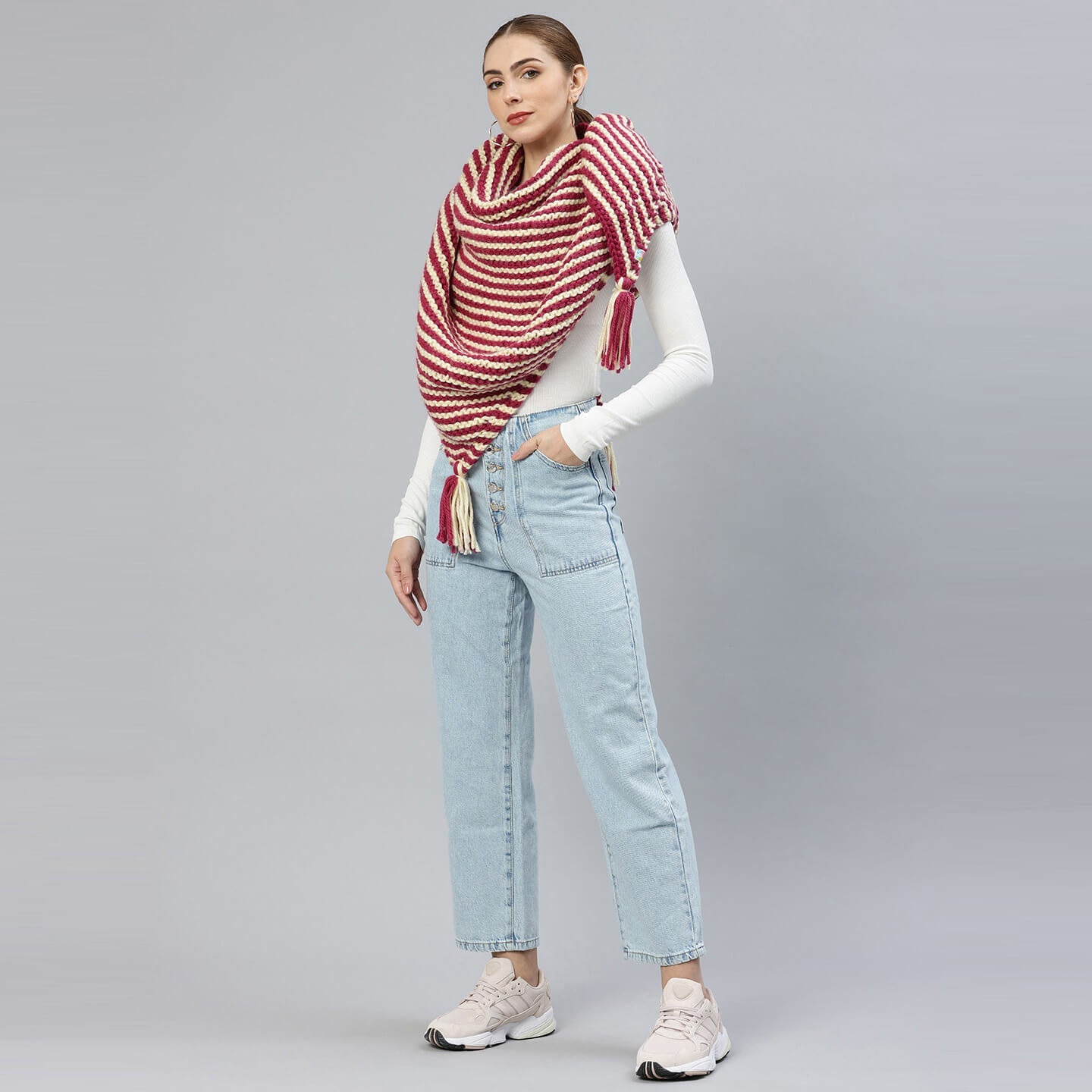 Thick Knitted Shawl Scarf - 3282